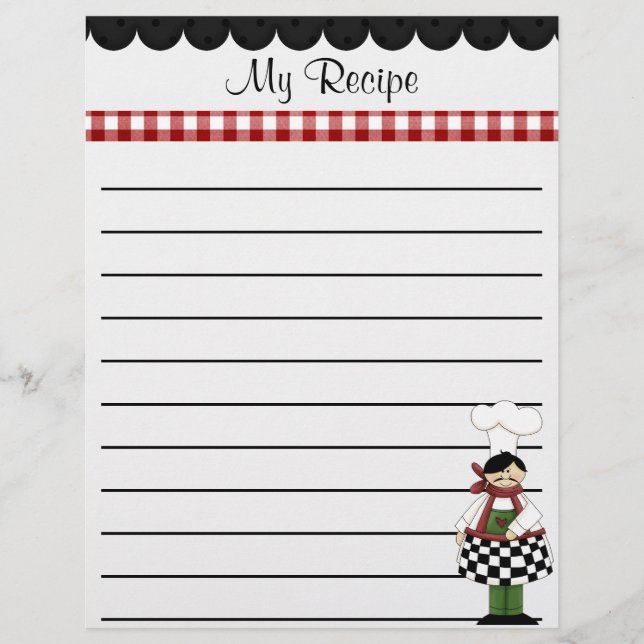 Chef Recipe Stationery (Front)