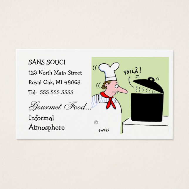 Chef Restaurant Catering Humourous Business Card (Front)