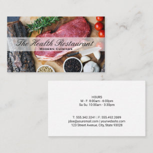 Chef Restaurant Owner Steak Herbs Spices Business Card