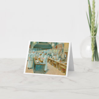 Chef Restaurant Vintage Food Ad Art Card