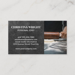 Chef Rolling Dough Pastry and Flour Business Card