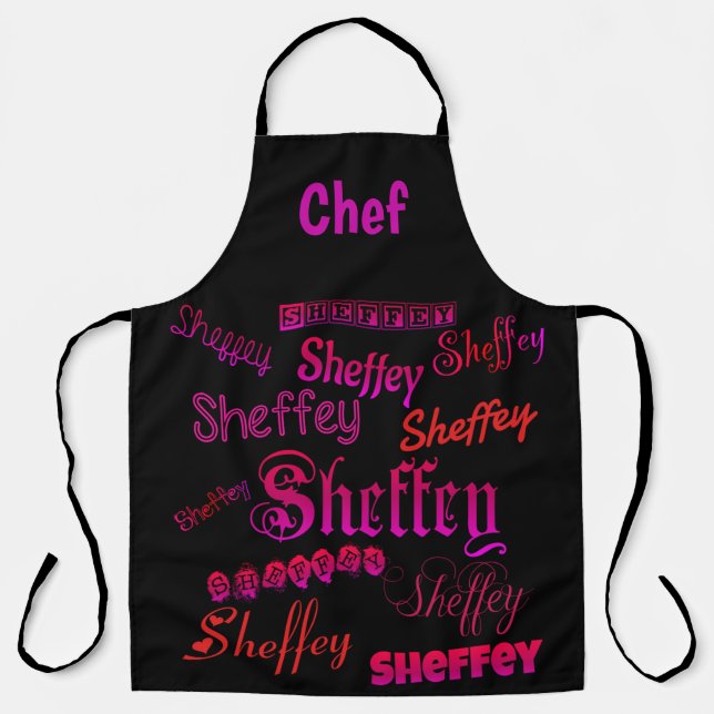 Chef Sheffey Black, Pink and Red Apron (Front)
