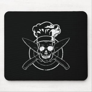 Chef Shirt Skull Chef's Hat Cooking Bbq Grilling T Mouse Pad