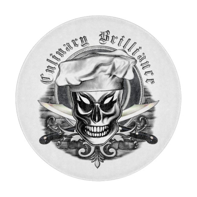 Chef Skull 4: Culinary Brilliance Cutting Board (Front)