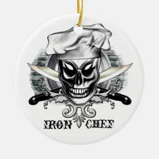 Chef Skull 4: Iron Chef Ceramic Tree Decoration