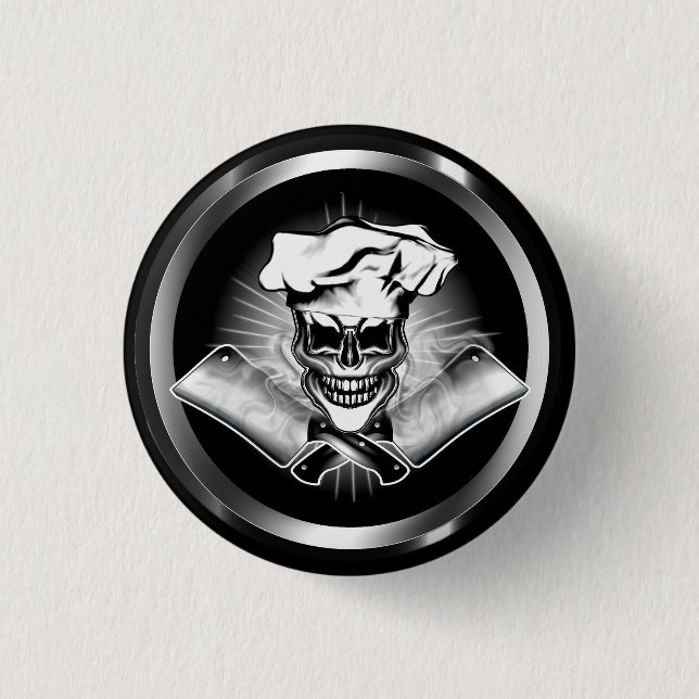 Chef Skull 6 3 Cm Round Badge (Front)