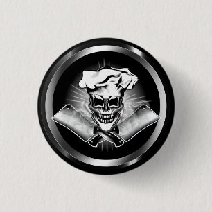 Chef Skull 6 3 Cm Round Badge