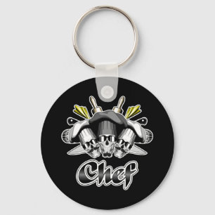 Chef Skull and Tools of the Trade Key Ring