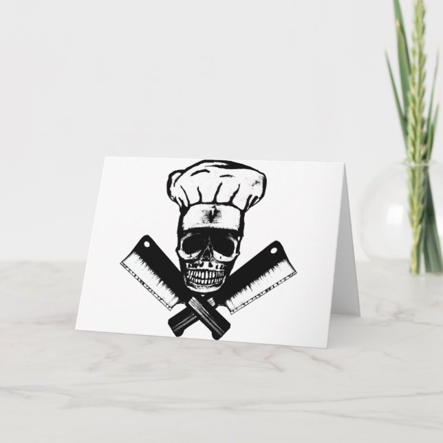 Chef Skull (B&W) Card (Front)