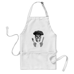 Chef Skull: Knife and Fork Standard Apron
