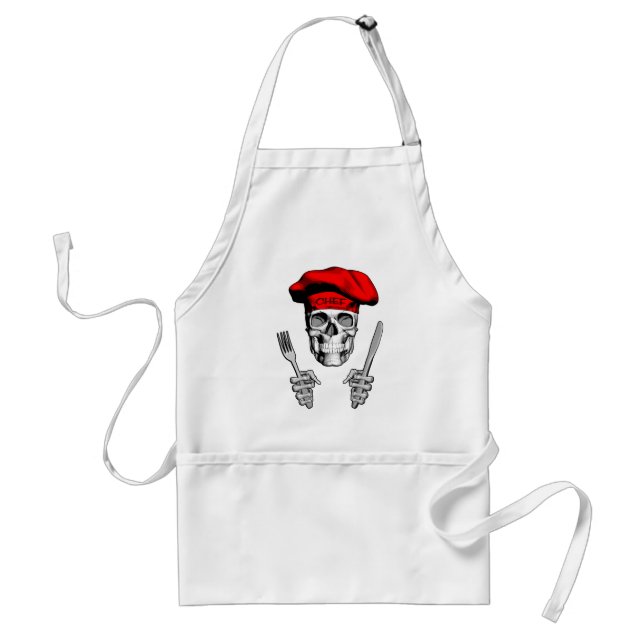 Chef Skull: Knife and Fork Standard Apron (Front)