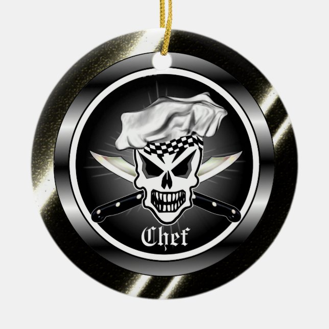 Chef Skull Ornament (Front)