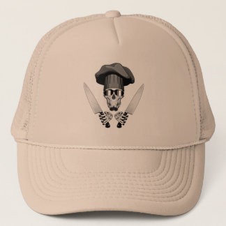 Chef Skull with Chef Knives Trucker Hat