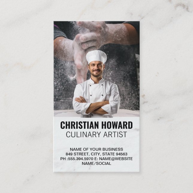 Chef Smiling | Culinary | Bakery Business Card (Front)
