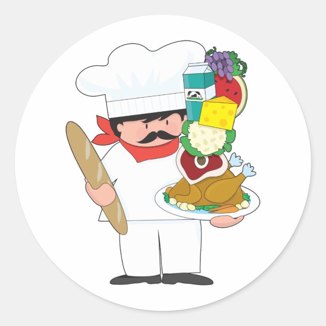 Chef Stack Classic Round Sticker (Front)