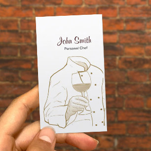 Chef Suit and Wine Drawing Profile Card