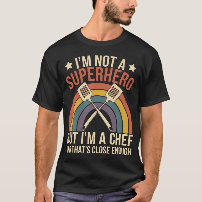 Chef Superhero Funny Chef T-Shirt (Front)