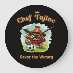 Chef Tajine Soccer Mascot – Funny Moroccan Food Large Clock