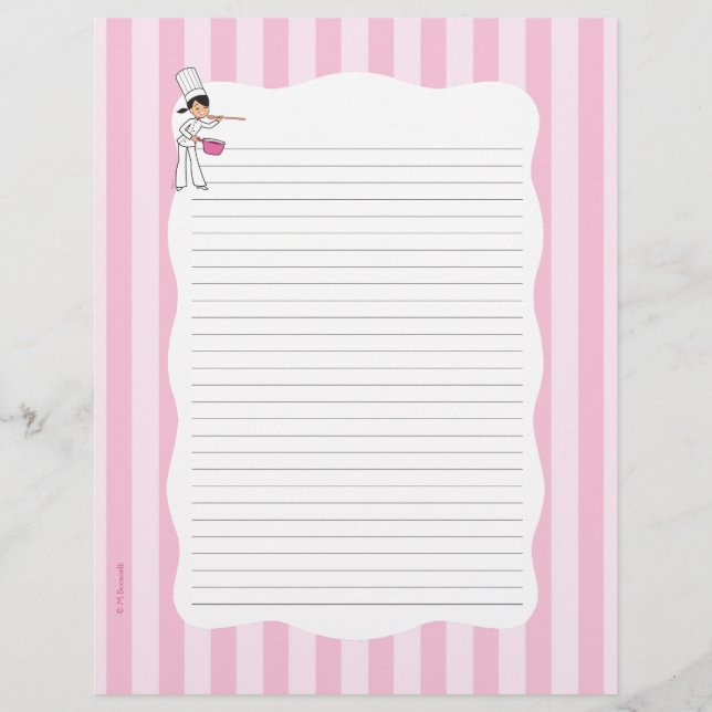 Chef Themed LIned Pages (Front)