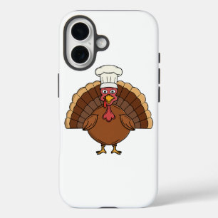 Chef Turkey Cartoon Thanksgiving iPhone 16 Case