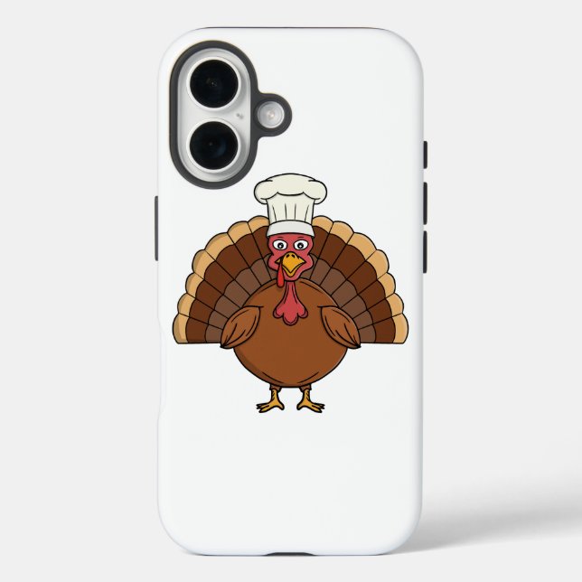 Chef Turkey Cartoon Thanksgiving Case-Mate iPhone Case (Back)