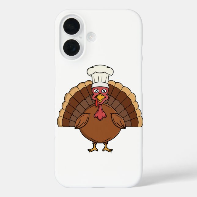 Chef Turkey Cartoon Thanksgiving Case-Mate iPhone Case (Back)