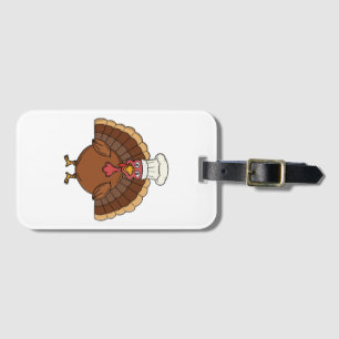 Chef Turkey Cartoon Thanksgiving Luggage Tag