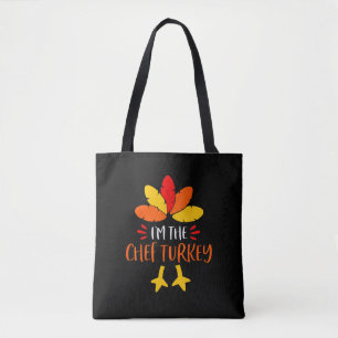 Chef Turkey Family Shirts Matching Thanksgiving Pa Tote Bag