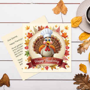 Chef Turkey Thanksgiving Greeting Card