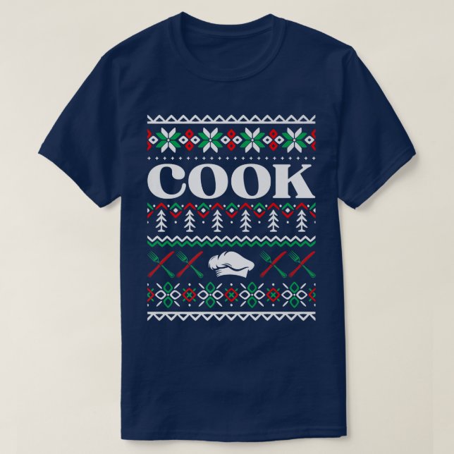 Chef Ugly Christmas Cooking Cook Matching Culinary T-Shirt (Design Front)