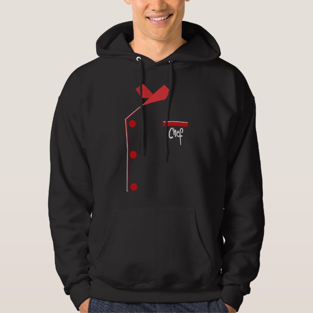 Chef Uniform Jacket Faux Funny Cook Cooking Hoodie (Front)