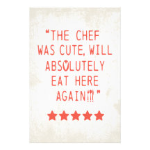 CHEF WAS CUTE FUNNY KITCHEN 5 STAR REVIEWS
