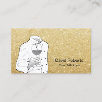Chef Wine Sommelier Modern Gold Glitter