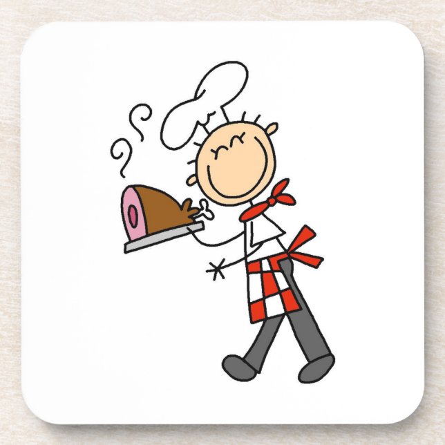 Chef With Baked Ham Coaster (Front)