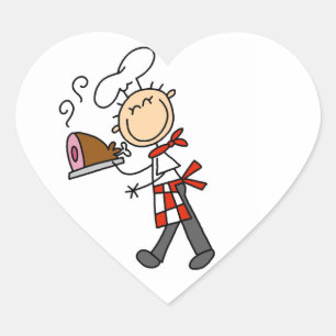 Chef With Baked Ham Heart Sticker