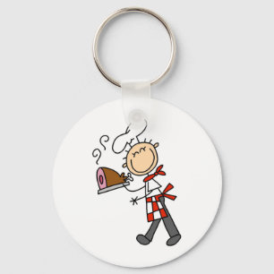 Chef With Baked Ham Key Ring