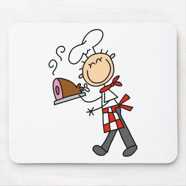 Chef With Baked Ham Mouse Pad (Front)
