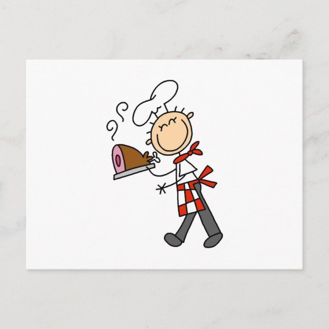 Chef With Baked Ham Postcard (Front)