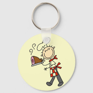 Chef with Baked Ham Tshirts and Gifts Key Ring