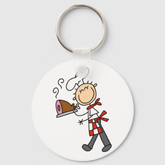 Chef with Baked Ham Tshirts and Gifts Key Ring
