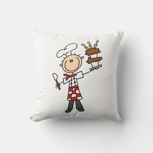 Chef With Birthday Cake Cushion (Front)