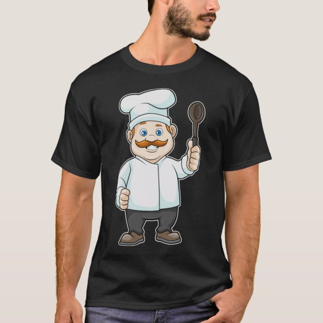 Chef with Chefs hat & Soup bird funny chef grillma T-Shirt (Front)