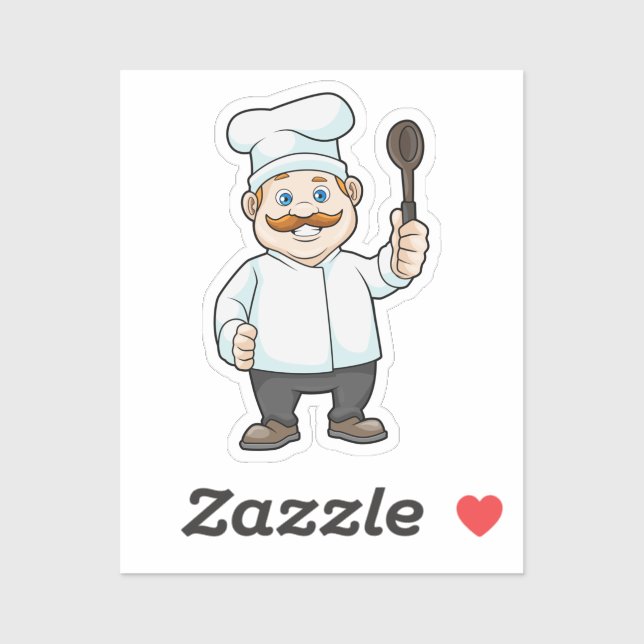Chef with Chef's hat & Soup spoon (Sheet)