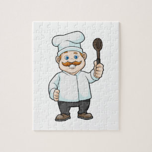 Chef with Chef's hat & Soup spoon Jigsaw Puzzle