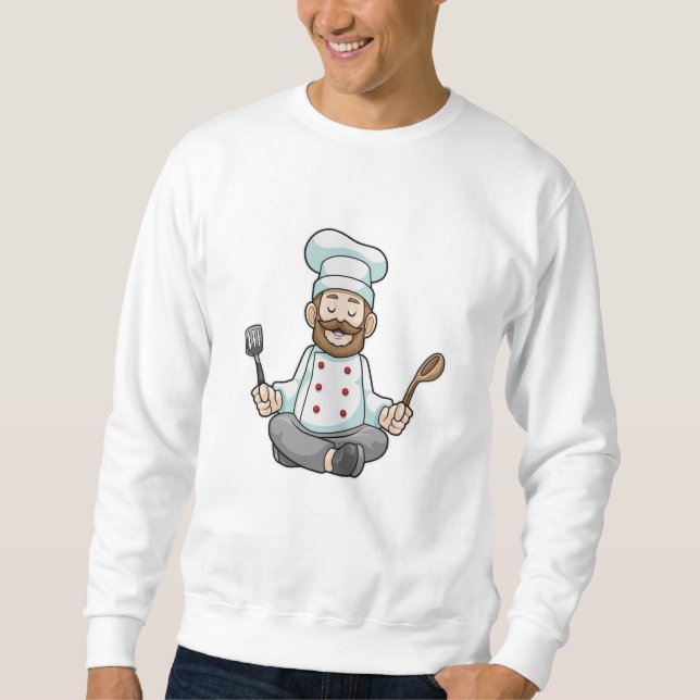 Chef with Cooking apron at Yoga Sweatshirt (Front)