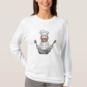 Chef with Cooking apron at Yoga T-Shirt