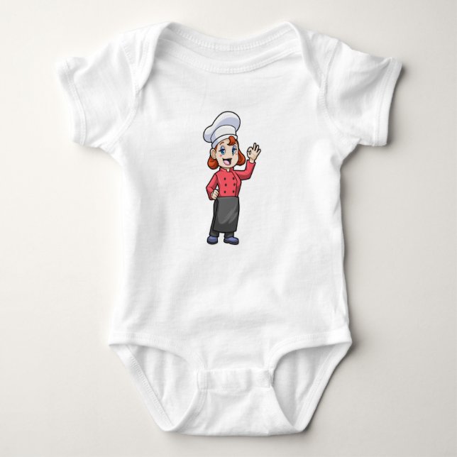 Chef with Cooking apron Baby Bodysuit (Front)