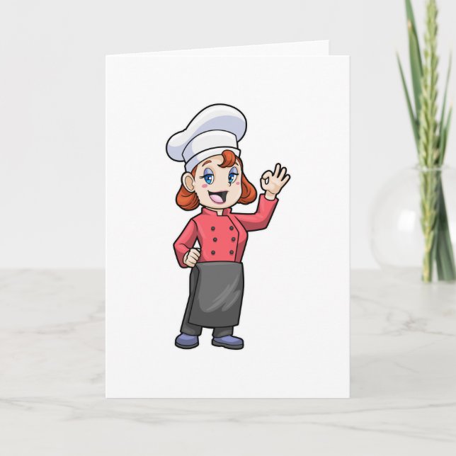 Chef with Cooking apron Card (Front)