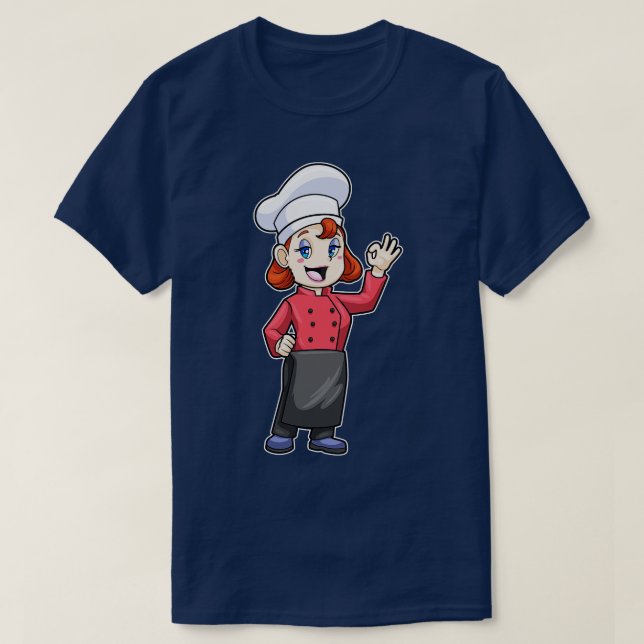Chef with Cooking apron T-Shirt (Design Front)