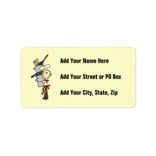 Chef With Pots and Pans Label